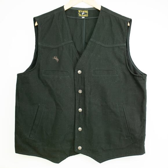 Wyoming Traders Black Canvas Vest XL - Picture 1 of 3
